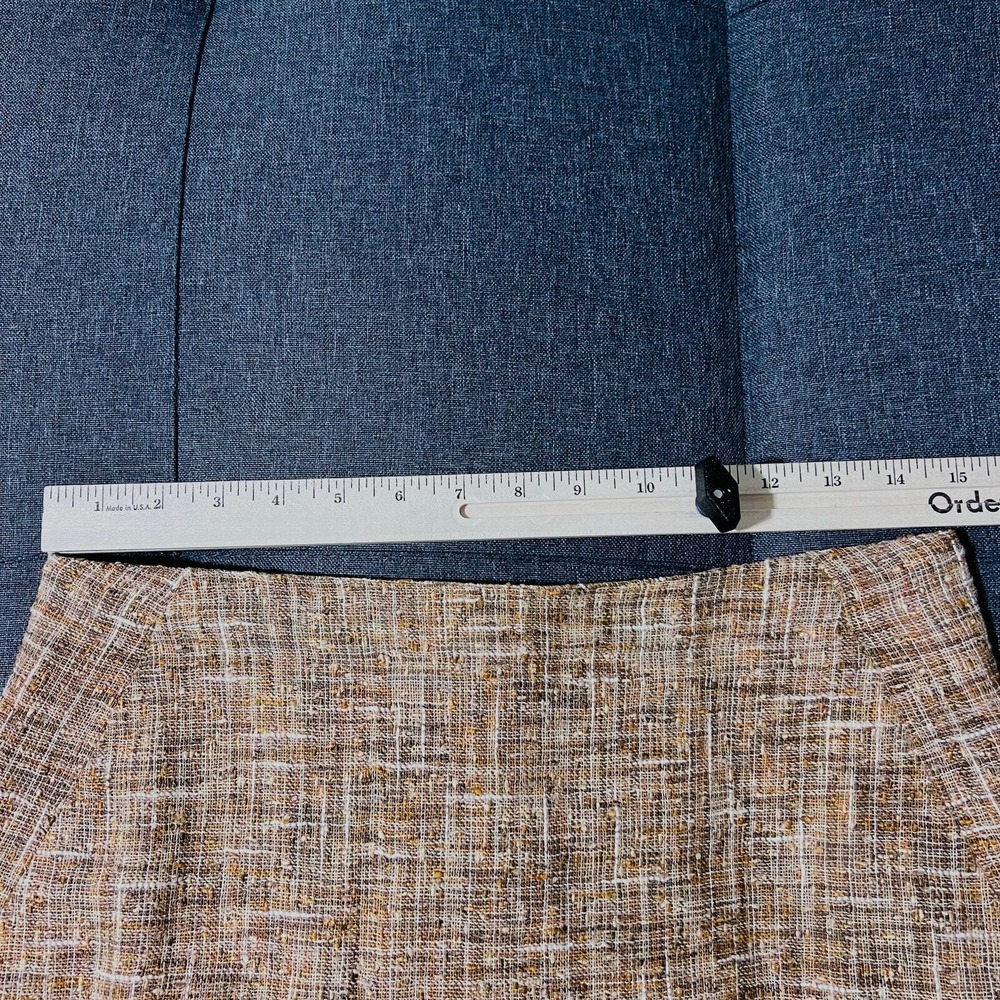 Piazza Sempione Skirt Women EUR 42 US 6 Tan Weave Linen Made Italy - Picture 5 of 7